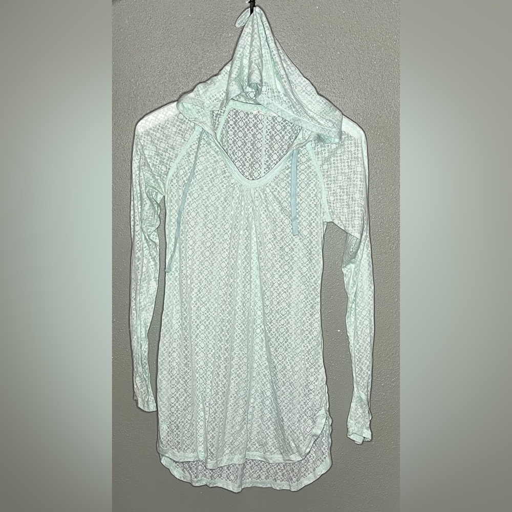 Athleta Burnout Sheer Green Riviera Bathing Suit Beach Coverup Size Medium